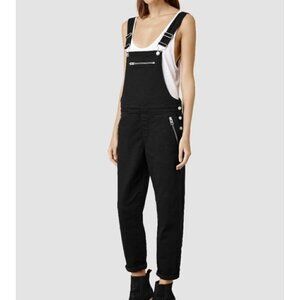❤️ AllSaints Women Dungarees denim overalls, black, Size 25